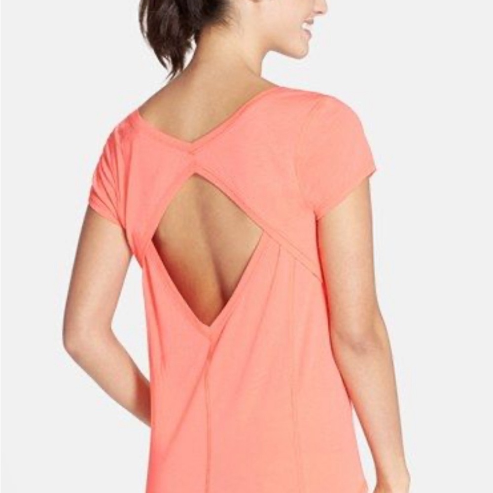 Zella 'Sun Chaser' Tee Orange Women’s Large NWT
